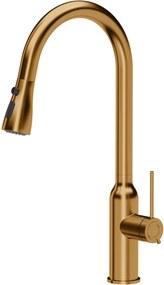 Baterie bucatarie cu dus extractibil Quadron Unique Q-Line Jessica finisaj cupru