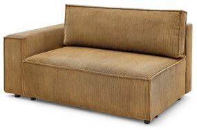 Modul pentru canapea galben muștar cu tapițerie din catifea reiată (cu colț pe partea stângă ) Nihad modular – Bobochic Paris