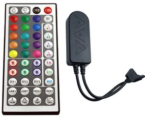 Controller RGB IR 44 taste cu muzica, 6A, Tuya Smart WiFi + Bluetooth, DC12-24V, IP20, Optonica