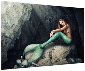 Tablou - Sirena pe stâncă (90x60 cm)