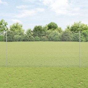 vidaXL Gard din Sârmă Sudată cu 22 Stâlpi U Argintiu 1,5x25 m Oțel
