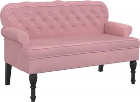 vidaXL Banchetă cu spătar, roz, 119,5x64,5x75 cm, catifea