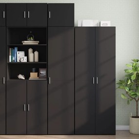 vidaXL Dulap depozitare slim negru 45x42,5x225 cm lemn prelucrat