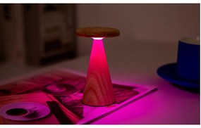 Veioză în culoare naturală LED cu abajur din lemn (înălțime 14 cm) Sylva – Gingko