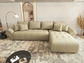 Colțar extensibil dumonde cu ladă de depozitare si sezut confortabil din spuma high-density, Berlin XL Enjoy Camel 350x185 cm II