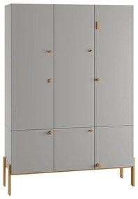 Șifonier de copii gri deschis 150x170 cm Cube - Pinio