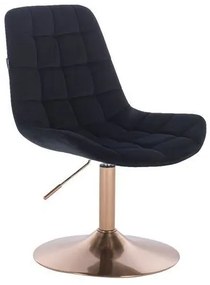 HR590N scaun Catifea Negru cu Bază Aurie