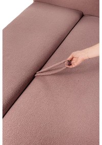 Canapea roz-deschis extensibilă cu tapițerie din țesătură bouclé 247 cm Quinoa – Bonami Selection