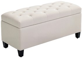 HOMCOM Banc de rangement taburet salon cap de pat cufar de depozitare pentru salon, camera, intrare, 100 x 40 x 44 cm, alb | Aosom Romania