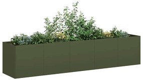 vidaXL Jardinieră verde măsline 200x40x40 cm oțel laminat la rece