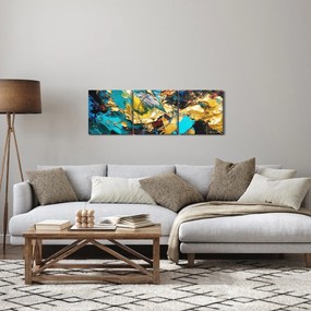 Tablou - Pictură în ulei texturată (cu ceas) (90x30 cm)