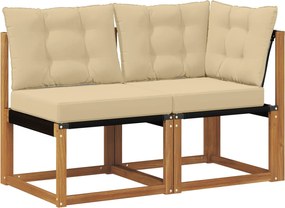 vidaXL Canapea de exterior din mijloc și colț 2 Bucată natural