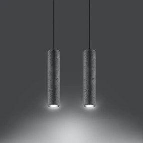 Sollux SL.0654 - Lustr LUVO 2xGU10/40W/230V beton/negru pe cablu