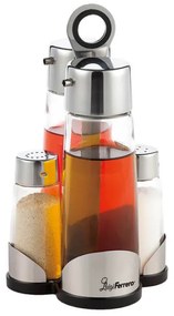 Luigi Ferrero Vienna FR-1433V, 200 ml, 5 bucăți, Suport metalic, 18/8, Sticlă, Transparent/inox