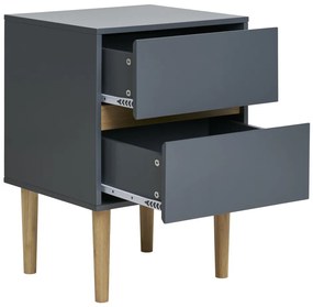 Noptiera Bisley, lemn vopsit, gri închis 40x35x55 cm