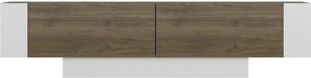 Comoda TV Matera, stejar inchis/alb, PAL melaminat, 150x32x42 cm