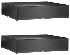 vidaXL Huse mobilier grădină, 2 buc, 16 ocheți, 240x240x55 cm, pătrat