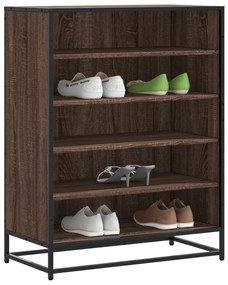 vidaXL Pantofar, stejar maro, 75x38x97,5 cm, lemn prelucrat/metal