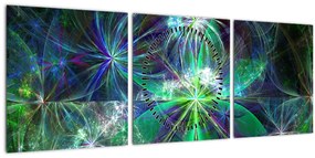 Tablou - Forme geometrice abstracte (cu ceas) (90x30 cm)