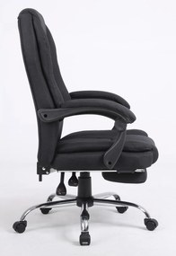 RESIGILAT- Scaun directorial, suport picioare, material textil, Negru,