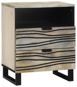 vidaXL Dulap de noapte cu sertar Alb și negru 50 x 33 x 60 cm