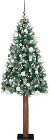vidaXL Brad de Crăciun subțire Verde 180 cm PVC și lemn de PIN masiv