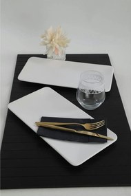 Set 2 platouri 275KRM1720, alb, ceramica, 33x17 cm