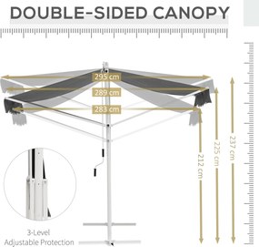 Outsunny copertina de soare reglabila, 295x294cm, gri | AOSOM RO