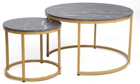 Masa de cafea Dion II, marmura neagra/aur