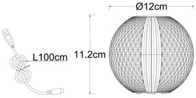 Globo 16042T1 - Lampă de birou LED AIDA, încărcabilă, dimabilă, 2W/5V