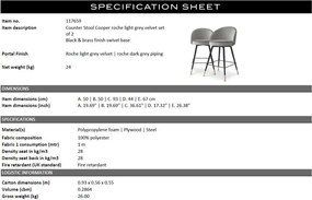 Set de 2 scaune de bar pivotante, design LUX, Counter Stool Cooper gri deschis