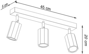 Spot ZEKE 3xGU10/40W/230V stejar Sollux SL.1030
