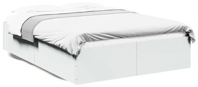 3281028 vidaXL Cadru de pat, alb, 140x190 cm, lemn prelucrat