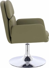 HR480N Scaun Khaki Piele Ecologica Premium Soft cu Bază Cromata