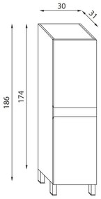 Dulap pentru baie KENWOOD, 186 cm, nuc