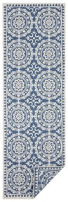 Covor adecvat pentru exterior NORTHRUGS Jardin, 80 x 250 cm, albastru-crem