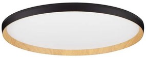 Plafoniera LED design decorativ VOMOS negru/lemn D-60cm