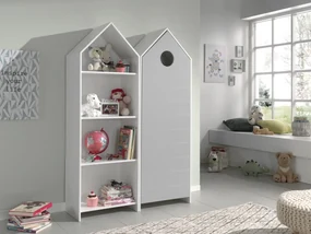 Set 2 Dulapuri pentru Copii Căsuță, Gri și Alb, (MDF) – CASAMI – Vipack