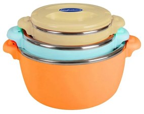 SET 3CASEROLE TERMICE 2+4+6L,BELLY ORANG