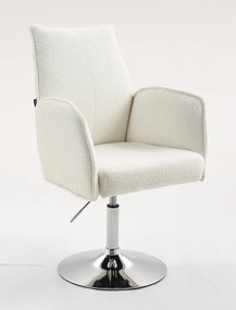 HR280N Scaun Crem Boucle cu Bază Cromata