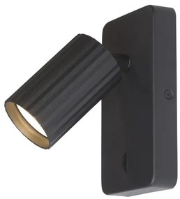 Aplica cu spot din aluminiu canelat Anna Reader negru