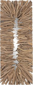 Aplică de perete din lemn de tec lucrat manual, natur, 130 x 50 x 10 cm, „Doullens”