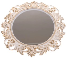 Oglindă de perete din plastic Castillo albă,diametru 51 cm