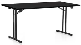 Masă plianta 160 x 80 cm, picioare negre, negru