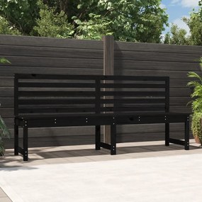 824050 vidaXL Bancă de grădină, negru, 201,5 cm, lemn masiv de pin