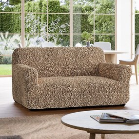 Huse bielastice FUCO bumbac bio alună fotoliu dublu (l. 120 - 160 cm)