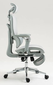 METACHAIR DORO Scaun ergonomic, cotiere 6D, suport lombar dinamic, spătar reglabil înălțime, tetieră 2D, suport picioare, mecanism multifunctional inclinare/blocare, pivotant, Mesh, Gri