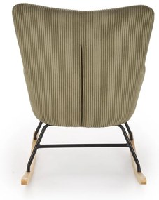 Fotoliu tip balansoar Belmiro velvet olive H92 cm
