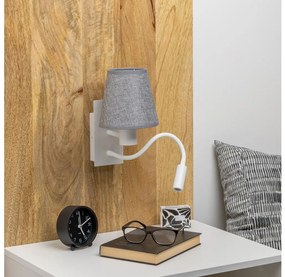 Lampă LED de perete Brilagi NUBILA 1xE27/25W/230V + LED/3W alb/gri