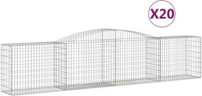 vidaXL Coșuri gabion arcuite 20 buc, 400x50x80/100 cm, fier galvanizat